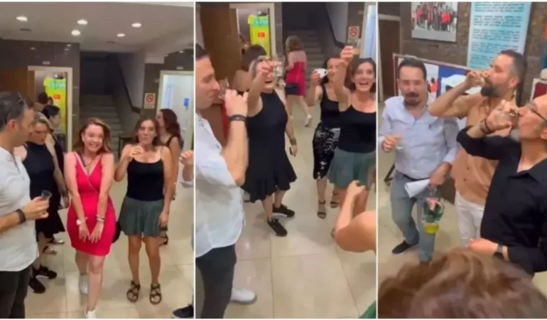 İZMİR’DE OKULDA ŞAMPANYA PATLATAN ÖĞRETMENLER GÖREVDEN ALINDI! SKANDAL KARARA BAĞLANDI