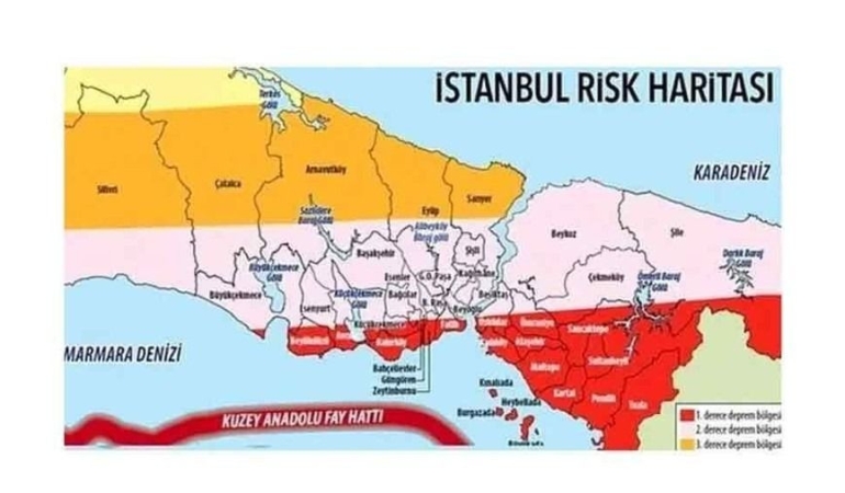 İSTANBUL’UN DEPREM RİSKİ HARİTASI GÜNDEMDE: RİSKİ YÜKSEK İLÇELER AÇIKLANDI